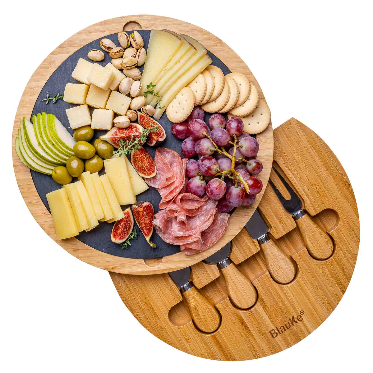 Round Cheese Board & Knife Set, 12"