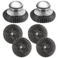 Steel Wool Scrubbers with Handle (2-Pack)