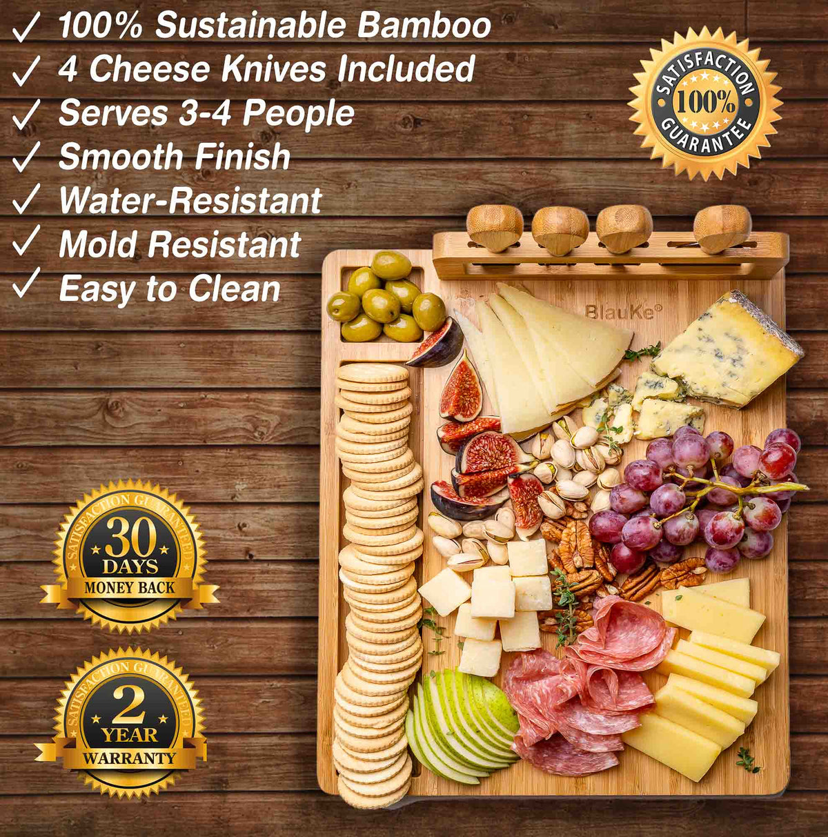 Cheese Board & Knife Set, 14x11"