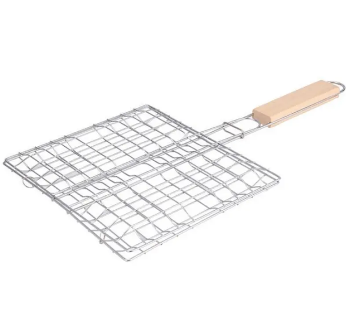Square Camp Grill with Wooden Handle