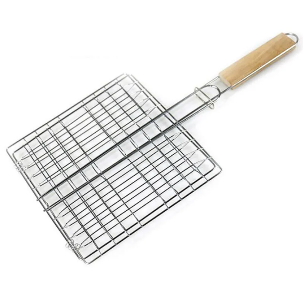 Square Camp Grill with Wooden Handle