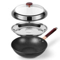 Kseroo 12.5" Wok with Lid & Steamer Rack