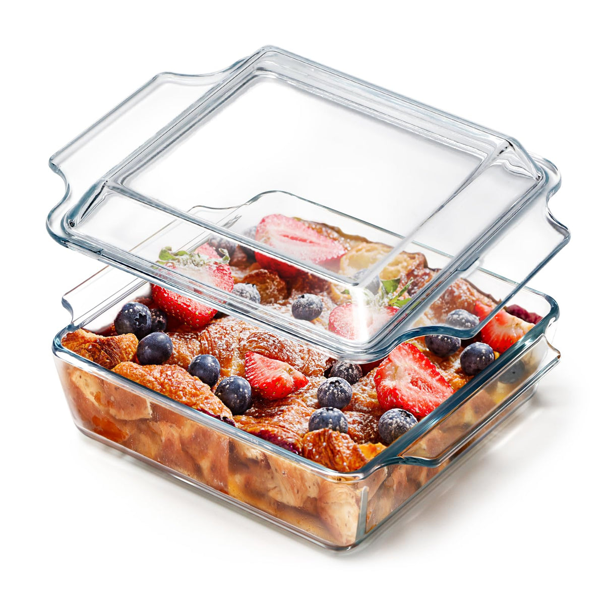 NUTRIUPS 8x8 Glass Baking Dish with Lid